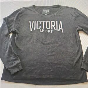 Victoria's Secret VICTORIA SPORT Grey Spellout Sweatshirt Y2K Fleece Medium